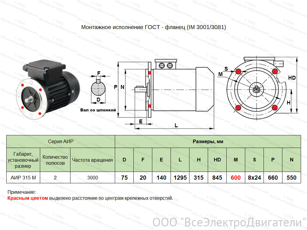 Электродвигатель ЭЛМАШ АИР 315 М2 IM3001 (200 кВт 3000 об/мин)1858328